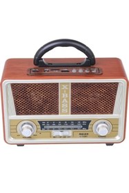 Resim mbteknoloji Meier M-112bt Açık Bej Renk Nostaljik Radyo Ahşap Görünümlü Bluetooth Hoparlör Fm Sd Kart Usb Girişi 