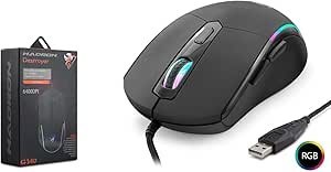 Resim Hadron G340 Destroyer 6400dpi RGB Ledli 1.50mt USB Kablolu Oyuncu Mouse - Siyah 