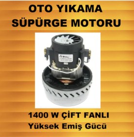 Resim Dechang Oto Yıkama Süpürge Motoru Çift Fanlı 1400 Watt 