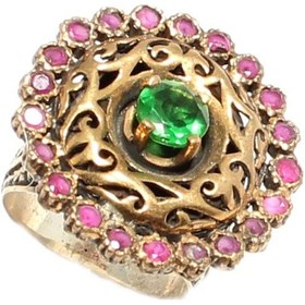 Resim 925 Ayar Gümüş Ve Bronz Karışımı Taşlı Otantik Yüzük 