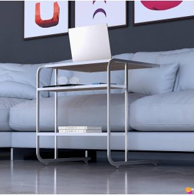 Resim Modilayn C Yan Sehpa Geniş Boy Tekerlekli Çalışma, Atıştırmalık, Yemek, Laptop Sehpası Cordoba 