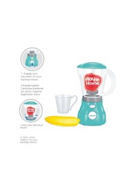 Resim Çocuk Mutfak Konseptli Çalışan Mini Mikser Aksesuar Seti - Aydınlatmalı Melodili, Meyve Figürlü Ve Bardaklı Pretend Play Aktivitesi 