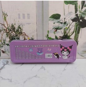 Resim Kawaii Sanrio Kuromi Cinnamoroll Pom Pom Purin My Melody Metal Kalemlik Kalem Kutusu Mor 