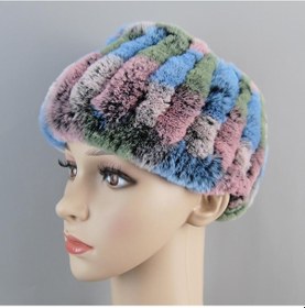 Resim Bebek Pudrası Yeni Moda Kış Kadın Gerçek Rex Tavşan Kürk Eşarp Iyi Elastik Örgü Hakiki Kürk Bantlar Örme Kız Doğal Kürk Halka Eşarplar Bebek Pudrası Pudra 