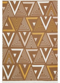 Resim Beige Yellow Yıkanabilir Çift Taraflı Modern Desenli Dokuma Kilim 