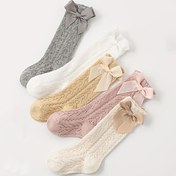 Resim 5 Çift Bebek Kız Çocuk Günlük Sevimli Fiyonklu Dekoratif Çorap, Yumuşak Rahat Nefes Alabilen File Çoraplar, Kız Çocuk Çorapları, Çocuk Çorapları, Genç Çorapları 
