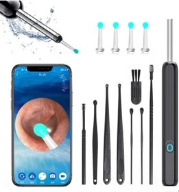 Resim Monyee Semgears Kablosuz Akıllı Endoskop Seti - 3.6mm Uç, 6 Led Işık, 40 Dakika Kullanim Süresi, Değiştirilebilir Kulak Uçları, Siyah 