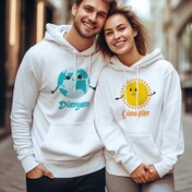 Resim Dünyam ve Güneşim Çiftlere Özel Kapşonlu Sweatshirt 