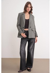 Resim Mixray 4516 Kadın Bezayağı Blazer Ceket Haki 