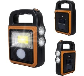 Resim HS-8020C Cob LED Solar 4 Kademeli Şarjlı El Işıldak Feneri - USB Çıkışlı 