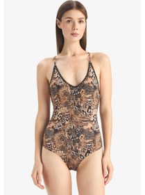 Resim Defacto Regular Fit Leopar Desenli Mayo-fall İn Love E3901ax25smbk81 Siyah 