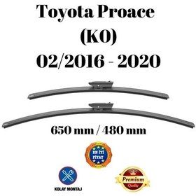 Resim Toyota Proace K0 2016 2017 2018 2019 2020 Uyumlu Ön Cam Silecek Süpürgesi Takımı 650/480mm Silbak Sb2619d 