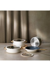 Resim Schafer Sapphire Seramik Tencere Seti 7 Parça-beyaz/gold Beyaz 