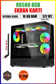 Resim Dmc N345 Windows 11 / RYZEN 5 5500/ 16GB RAM/ 512GB SSD/ 8GB RX580 EKRAN KARTI,Oyuncu Bilgisayarı 