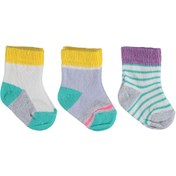 Resim Tezcanstore Bibaby Biorganic Rainbow Unisex 3'Lü Çorap 68406 Kız-Kız-0-3 Ay 