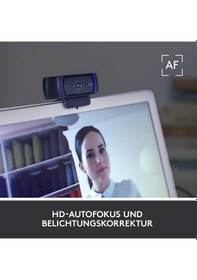 Resim Amazon İçin Logitech C920 Hd Pro Web Kamerası, Full Hd 1080p/30fps Görüntülü Arama, Net Stereo Ses, Hd Işık Düzeltme, Skype, Zoom, Facetime Ve Hangouts İçin, Pc/mac/dizüstü Bilgisayar/Apple Uyumlu Macbook/tabletler - Siyah 