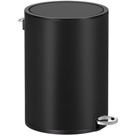 Resim Kozmetik Kovası, 3 Litre, Banyo Çöp Kutusu, Kapaklı Küçük Çöp Kutusu, Yumuşak Kapanır, Çıkarılabilir Plastik İç Kova, Banyo, Ofis, Çelik İçin, Mürekkep Siyahı Ltb011b01 Siyah 