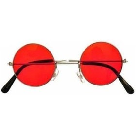 Resim John Lennon Güneş Gözlüğü Yuvarlak Kırmızı Camlı 