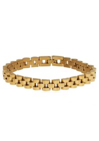 Resim Celikchi Erkek Hasır Model İnce Gold Renk Çelik Bileklik 