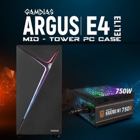 Resim GAMDIAS ARGUS E4 Elite, 750W, Tempered Glass, ARGB, 80+ Bronze, ATX GAMING KASA 