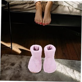 Resim FRCOLOR 1çift Usb Şarjlı Peluş Isıtıcı Ayakkabılar Konforlu Isıtmalı Tabanlıklar Kışın Sıcak Tutma İçin Uygun Ev Ofis Yurt Kullanımı 