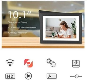 Resim Dijital 10,1 inç Wi-Fi resim çerçevesi, 1280 x 800 IPS dokunmatik ekranlı elektronik resim çerçevesi, 12 GB dahili bellek genişletme, 32 GB, otomatik dönüş, fotoğraf/videoları uygulama ile paylaşın (#1) 