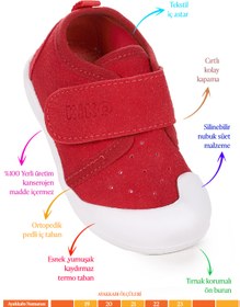 Resim Kiko Kids Daffy Cırtlı Kız Bebek İlk Adım Panduf Ayakkabı 
