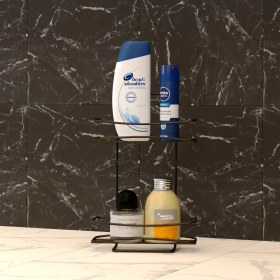 Resim Tekno-tel 2 Katlı Banyo Duş Rafı Mat Siyah Bk005 