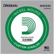 Resim D'addario NW032 Nickel Wound Tek Elektro Gitar Teli (.032) 