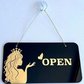 Resim Open / Closed Kapı Tabelası Kuaför Ve Güzellik Salonları İçin Şık Tasarım 
