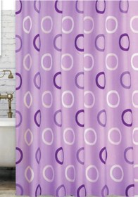 Resim Zethome Banyo Perdesi 2x120x200 Çift Kanat Duş Perdesi Halka Hediyeli Duşakabin Perdesi 5033 Lilla 