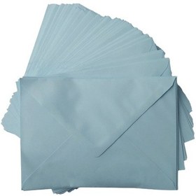 Resim Renkli Mektup Davetiye Zarfı 13x18 Ebat 50' Li - Açık Mavi 