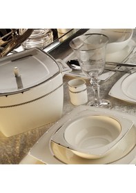 Resim Aryıldız Bone Square Platin 12 Kişilik 60 Parça Yemek Takımı 