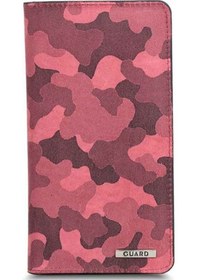 Resim Guard Plus Telefon Girişli Pembe Kamuflaj Hakiki Deri Unisex Cüzdan Pembe 