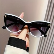 Resim Çift Unisex Y2K Tarzı Kedi-Gözü Retro Klasik Moda Gözlük, Kontrast Renklerle Trend Tasarımlı, Günlük Yaşam ve Partiler İçin Uygun, Çok Yönlü Kullanım. Sağlam ve Dayanıklı, Arkadaşlar ve Aile için Harika Bir Hediye 