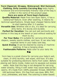 Resim Yorni 43x46cm, Super Mom, Su Geçirmez Islak Mayo Çantası, Torbası Beyaz 