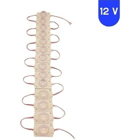 Resim 12 Volt 1.5 Watt Tek Lensli Beyaz 3030 Led Modül Ip65 10 Adet Modül 