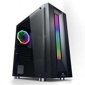 Resim GameBooster GB-G3601B RGB Tempered Glass USB 3.0 Mid Tower Bilgisayar Kasası Siyah 