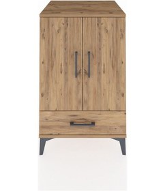 Resim Kronos Komodin 3 Raflı Tek Çekmeceli 2 Kapaklı 60x59x96 Çam-çam Çam 