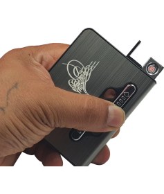 Resim Tusah USB Şarjlı Elektronik Çakmak Taşınabilir Sigara Paketi Muhafaza Kutusu Osmanlı Tura 
