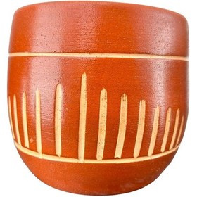 Resim Bitki Tasarımı Ev Dekorasyon Aksesuar Dik Çizgi Desenli Toprak Saksı Saksılık Salon Çiçeklik - 19 Cm 
