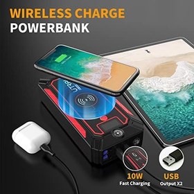 Resim UTRAI Jstar 4 24000 mAh 2500A Jump Starter Taşınabilir Akü Takviye Cihazı (Kablosuz Şarj + Pusula + Çanta + Led lamba + Powerbank) 