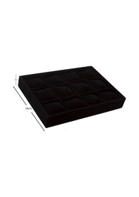 Resim Yerli Üretim Tokyo Model Süet Kumaş Siyah 34/24 Cm Yastıklı Çekmece Içi Yastıklı Saat Ve Takı Kutusu Çok Renkli 