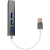 Resim Gıgabıt Usb 3 Port Usb 3.0 Çoklayıcı Ve Eternet Adeptörü Gri 