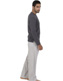 Resim The Don Antrasit-Beyaz Çizgili Ribana Erkek Pijama Takımı 