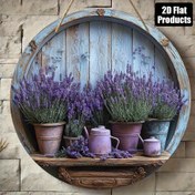 Resim 2D Düz - Lavanta Temalı Yuvarlak Ahşap Dekoratif İşaretli 2D Tasarım, Barlar, Mutfaklar, Kafeler ve Evlerde Oturma Odaları veya Ofisler için Dekorasyon Yapmak İçin Uygun, Ayrıca Tatil Hediyeleri İçin Uygun. 
