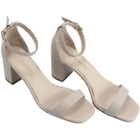 Resim Poletto Hakiki Deri Nohut Sandalet Topuklu 1918 33-2055 Nohut Bej 