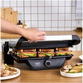 Resim AyrStore Gastro Classic Izgara ve Tost Makinesi Matte Black 6 Dilim Kapasiteli 