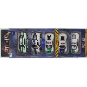 Resim Sürtmeli Die Cast 5'li Metal Polis Araçları 