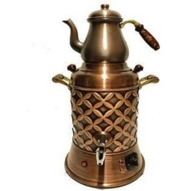 Resim Anka Elektrikli 1 Demlikli Bakır Semaver 